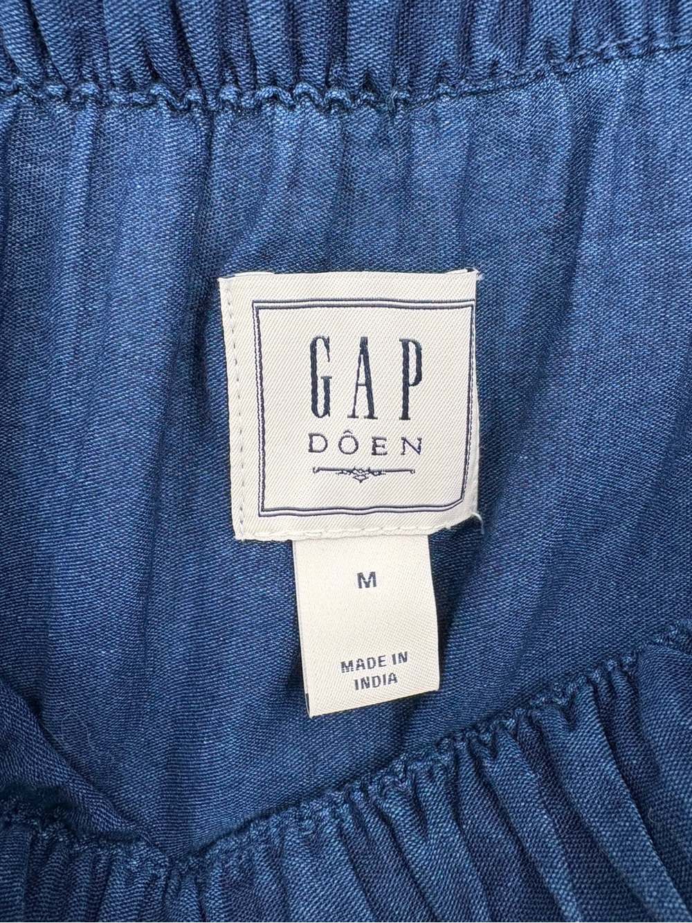 Gap × DÔEN Eyelet Midi Skirt Size Medium Indigo Blue Cotton A-Line Cottagecore - Picture 5 of 14